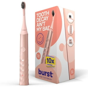 Burst Sonic Electric Toothbrush for Adults, 3 Modes, Soft Bristles, Rose Gold Burst