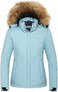 wantdo Women's Waterproof Ski Jacket Hooded Snow Coat Mountain Winter Parka Snowboarding Jackets Wantdo