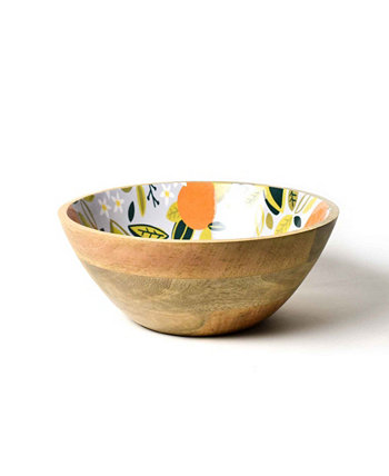 Laura Johnson Citrus Mango Wood Footed Bowl Coton Colors