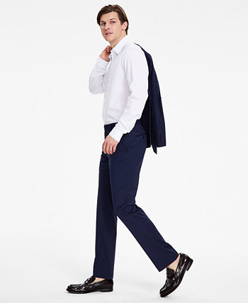Мужские темно-синие брюки узкого кроя в полоску, созданные для Macy's Alfani