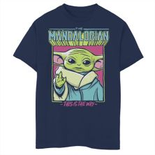 Футболка для мальчиков 8-20 Star Wars: The Mandalorian The Child aka Baby Yoda Art Sketch Box Title с надписью Star Wars