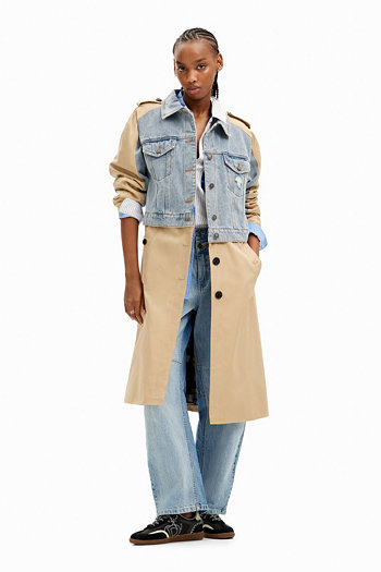 Women's Hybrid denim trench coat Desigual