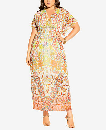 Макси-платье больших размеров Saffron Mirror City Chic