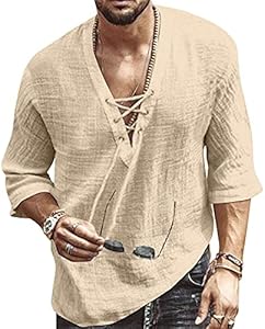 Men's Fashion Shirt Short Sleeve Beach V-Neck Drawstring Printing Yoga African Summer Top Rela Bota