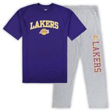 Men's Concepts Sport Purple/Heather Gray Los Angeles Lakers Big & Tall T-Shirt and Pajama Pants Sleep Set Unbranded