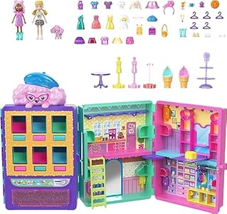 Polly Pocket Dolls & Vending Machine Playset, Candy Style Fashion Drop with 2 Dolls (3-in), 1 Pet & 35+ Accessories Polly Pocket