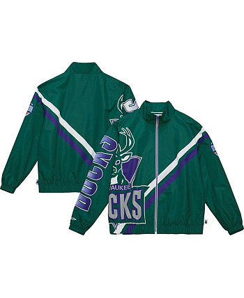 Мужская утепленная куртка с молнией во всю длину и логотипом Hunter Green Milwaukee Bucks Mitchell & Ness