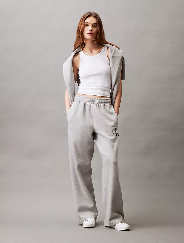 Широкие спортивные штаны с монограммой и логотипом Calvin Klein