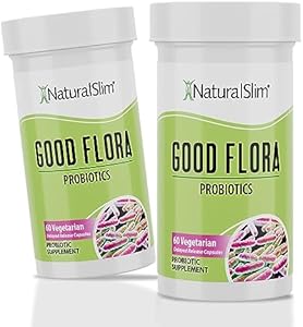 NaturalSlim Good Flora – Probiotics for Digestive Health, Intestinal Flora and Immune Support with Lactobacillus Acidophilus Probiotic | 7 Powerful Probiotic Strains | Gluten Free - 60 Capsules (Капсулы) NaturalSlim