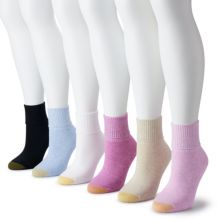 Women's GOLDTOE® 6-Pack Casual Turn-Cuff Crew Socks GOLDTOE