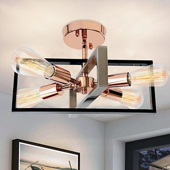 15 inch 4-Light Rose Gold Semi Flush Mount Cedar Hill