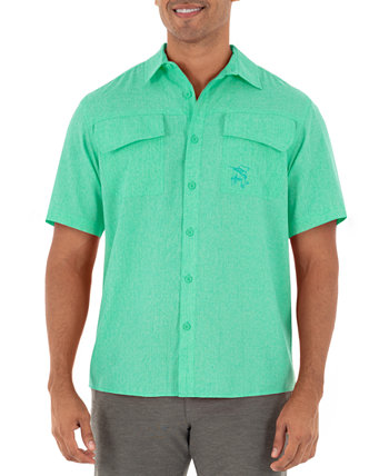 Men's Heathered Textured Fishing Shirt Guy Harvey