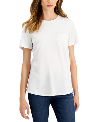 Женская хлопковая футболка с карманом, созданная для Macy's Style & Co