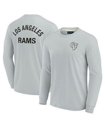 Мужская и женская серая супермягкая футболка Los Angeles Rams с длинным рукавом Fanatics Signature