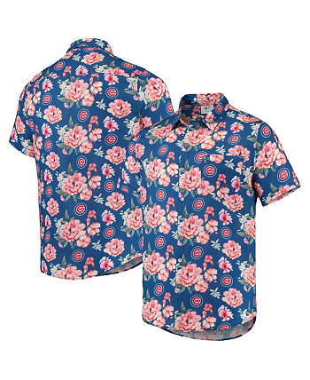 Мужская льняная рубашка на пуговицах Royal Chicago Cubs с цветочным принтом FOCO
