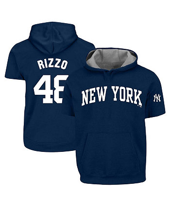 Мужская флисовая толстовка с короткими рукавами Anthony Rizzo New York Yankees Big and Tall темно-синего цвета Profile