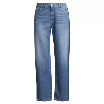 Укороченные джинсы прямого кроя с низкой посадкой Katai Weekend Max Mara