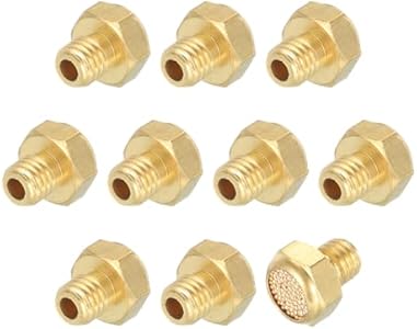 MECCANIXITY Pneumatic Muffle, M5 Long Exhaust Muffler Solenoid Valve Brass Muffler Noise Silence Air Cylinder Accessories for Valve, 10 Set Meccanixity