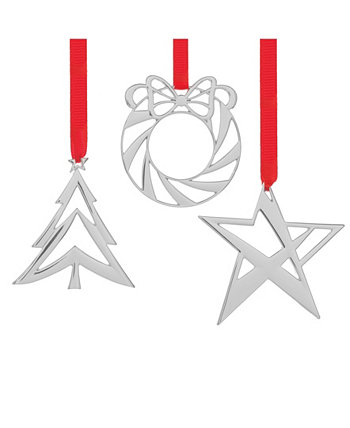 Миниатюрные украшения: звезда, венок и дерево, набор из 3 шт. Nambe