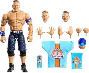 Mattel WWE Ultimate Edition Action Figure & Accessories, 6-inch John Cena Collectible Set, Swappable Heads & Hands, Entrance Gear & 30 Articulation Points Mattel