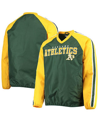 Мужская зелено-золотая куртка-пуловер Oakland Athletics Kickoff с регланами и V-образным вырезом G-III Sports by Carl Banks
