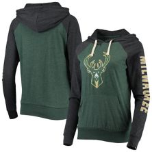Женский пуловер New Era Hunter Green Milwaukee Bucks с капюшоном реглан New Era