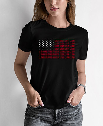 Женская футболка Word Art с флагом США LA Pop Art