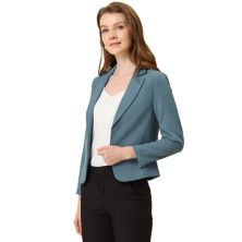 Женский пиджак с открытым передом и цветочным принтом ALLEGRA K