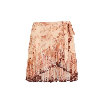 Valencia Milicent Printed Crinkle Chiffon Miniskirt SECRET MISSION