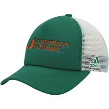 Мужская кепка adidas Green/White Miami Hurricanes Foam Trucker Snapback Adidas