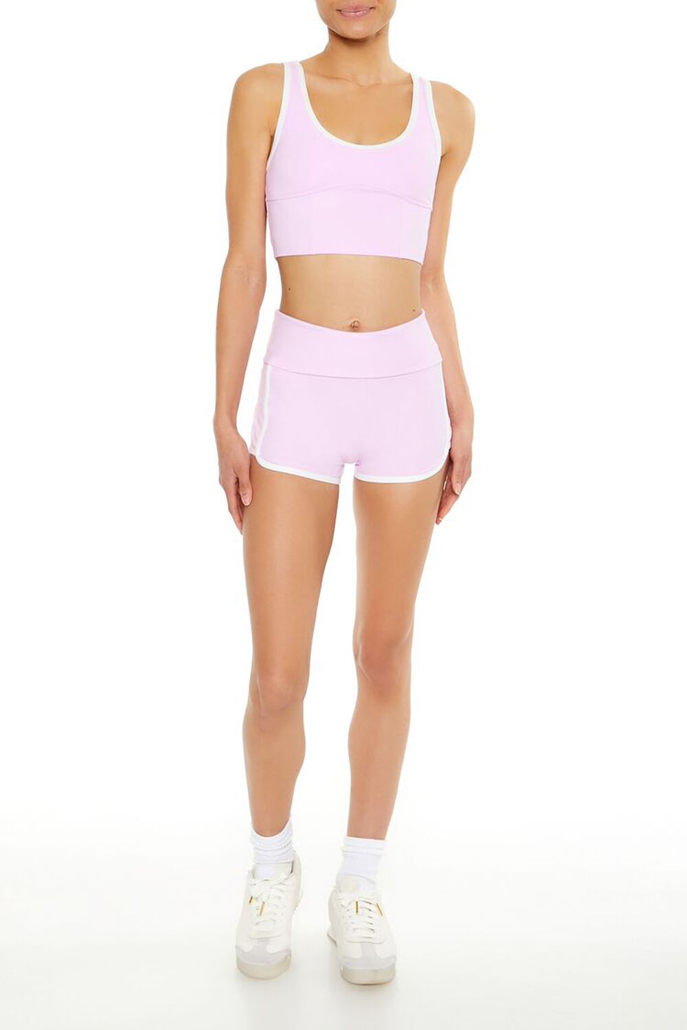 Active Two-Tone Foldover Shorts Forever21