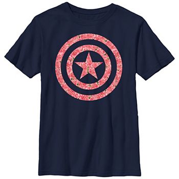 Детская Футболка Marvel Captain America Roses Filled Emblem Marvel