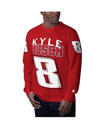 Мужская красная футболка с длинным рукавом и рисунком Kyle Busch Clutch Hit Starter