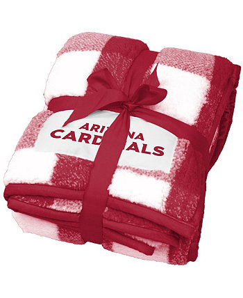 Одеяло из флиса Arizona Cardinals 50 x 60 дюймов в клетку Buffalo Check Frosty Logo Brand