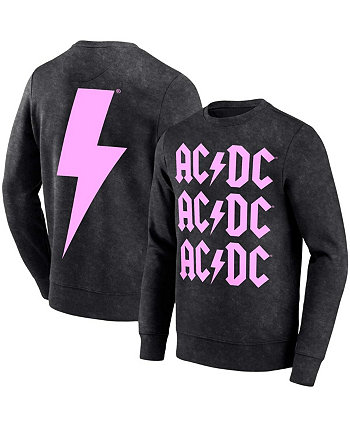 Мужской черный свитшот-пуловер AC, DC с вымыванием и болтами Philcos