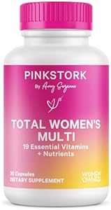 Pink Stork Women's Multivitamin - 19 Vitamins & Nutrients for Hair, Skin, & Nails, Bone Health, Energy, Immune Support - Iron, Zinc, B6, B12 & More - 30 Capsules (Packaging May Vary) Pink Stork