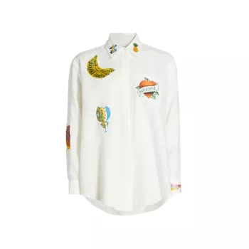 Hotel Paradiso Patch-Embroidered Linen Shirt ALÉMAIS