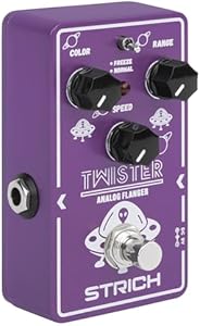 STRICH TSUNAMI Overdrive Guitar Pedal, Blues Drive Vintage Overdrive Warm/Hot Modes, True Bypass for Electric Guitar, Black STRICH