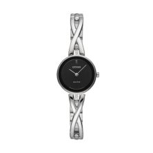 Женские наручные часы Citizen Eco-Drive с половиной браслета из нержавеющей стали с кристаллами - EX1420-50E Citizen