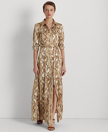 Женское платье из шармеза со змеиным принтом Ralph Lauren
