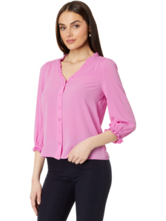 Блуза с V-образным вырезом и оборками на рукавах 3/4 CeCe