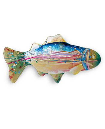 18-дюймовая тарелка с радужной рыбой Jasmine Art Glass
