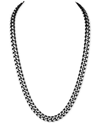 Мужское 22-дюймовое колье-цепочка из черной эмали и нержавеющей стали, созданное для Macy's Esquire Men's Jewelry