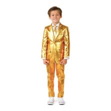 Куртка, брюки и брюки OppoSuits Groovy Gold Metallic для мальчиков 2–8 лет Костюм с галстуком OppoSuits