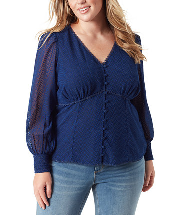 Модная блузка Elia на пуговицах больших размеров больших размеров Jessica Simpson