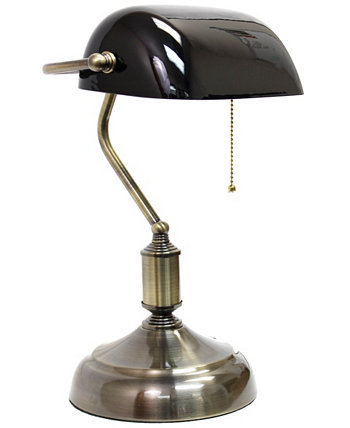 Настольная лампа для исполнительного банкира Simple Designs со стеклянным плафоном All The Rages