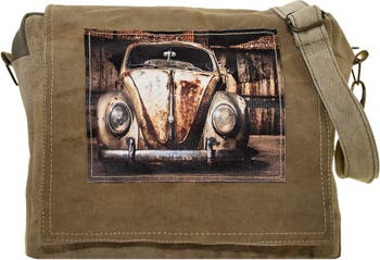 Винтажная сумка через плечо VW Beetle из переработанной военной палатки Vintage Addiction