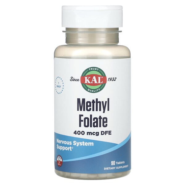 Метилфолат - 400 мкг DFE - 90 таблеток - KAL KAL
