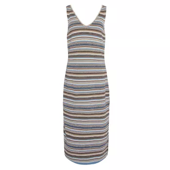 Blakeney Stripe Cotton-Blend Knit Midi-Dress Barbour