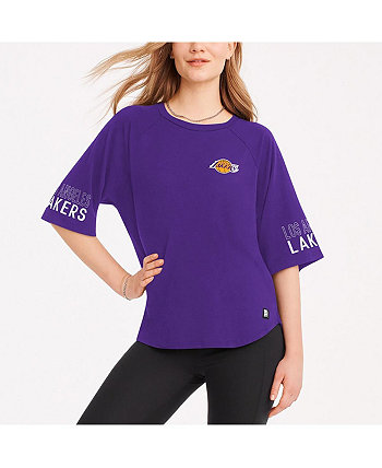Женская фиолетовая футболка оверсайз Los Angeles Lakers Diana Raglan Tri-Blend DKNY